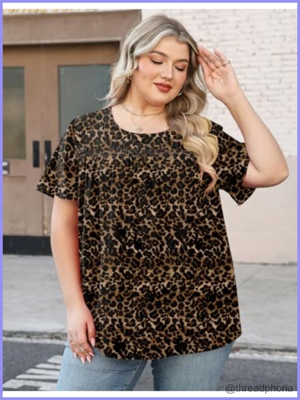 Plus Size Chiffon Tunic Top Short Sleeve Pleated Loose Fit Blouse - Picture 3 of 6